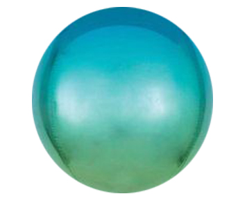 Ombre Blue Green ORBZ Foil Balloon